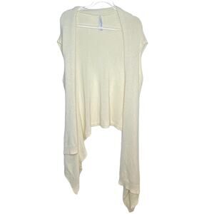 Eileen Fisher Womens Size L/XL Cream Sweater Vest Open‎ Cardigan Cotton Blend